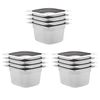 vidaXL Pojemniki gastronomiczne 12 szt. GN 1/6, 100 mm stal nierdzewna