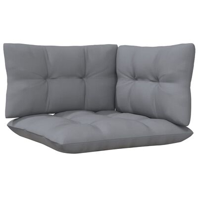 vidaXL 2-osobowa sofa ogrodowa z szarymi poduszkami, drewno sosnowe