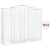 vidaXL Kosze gabionowe, 13 szt, 200x50x160/180cm, galwanizowane żelazo