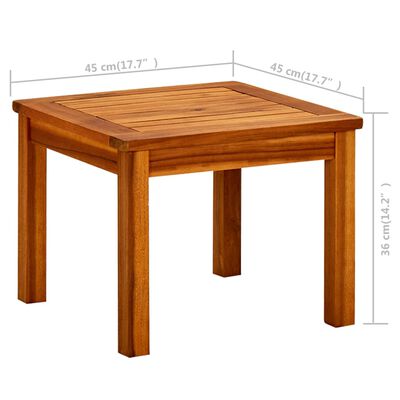 vidaXL Ogrodowy stolik kawowy, 45x45x36 cm, lite drewno akacjowe