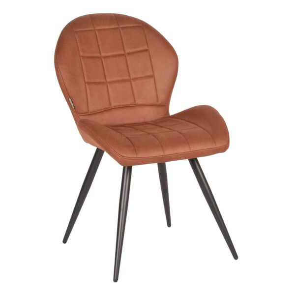 LABEL51 Krzesła stołowe Sil, 2 szt., 51x64x87cm, koniakowe, mikrofibra