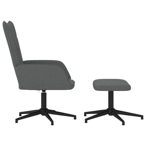 vidaXL Fotel z podn&oacute;żkiem, ciemnoszary, obity tkaniną