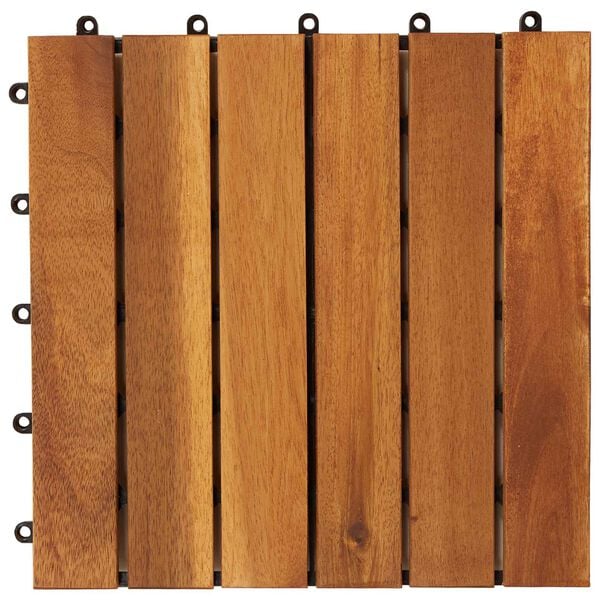 vidaXL Płytka Tarasowa 10 pcs Brązowy 30 x 30 cm Drewno Akacjowe