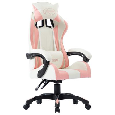 vidaXL Fotel dla gracza, różowy, sztuczna skóra
