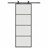 vidaXL Drzwi przesuwne z zestawem okuć czarne 76x205 cm ESG szkło