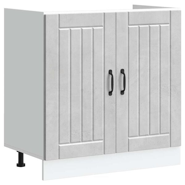 vidaXL Szafka dolna pod zlew "Lucca" Beton Szary Drewno klejone