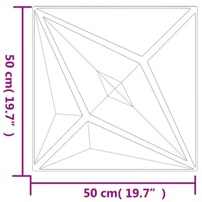 vidaXL Panele ścienne, 48 szt., białe, 50x50 cm, EPS, 12 m², gwiazda