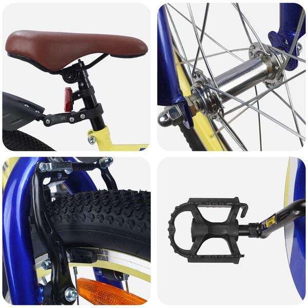 vidaXL Rower Dziecięcy 20 Cali dla dzieci w wieku 6-11 lat Ż&oacute;łty