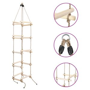 vidaXL Drabinka sznurowa dla dzieci, 200 cm, drewniana