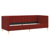 vidaXL Rama ł&oacute;żka z USB, winna czerwień, obite tkaniną, 90x200 cm
