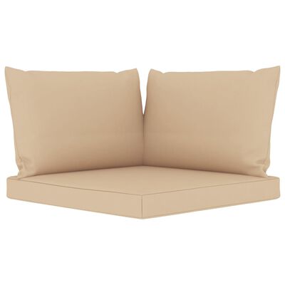 vidaXL Ogrodowa sofa 2-os. z palet, z beżowymi poduszkami, sosna