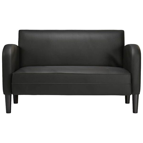 vidaXL Sofa dwuosobowa czarna 110 cm ze sk&oacute;ry ekologicznej