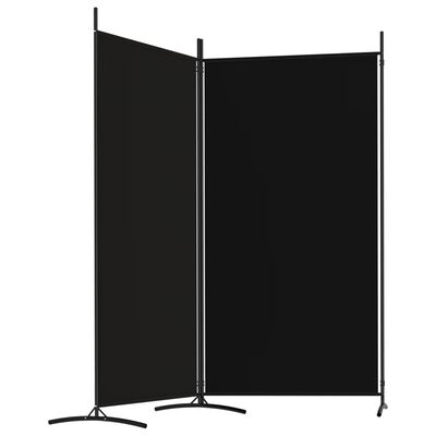 vidaXL Parawan 2-panelowy, czarny, 175x180 cm, tkanina