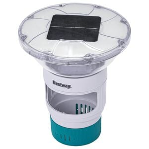 Bestway Pływająca lampa solarna z paskami LED Biały &Oslash; 7,6 cm PC i ABS