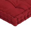 vidaXL Poduszki na podłogę lub palety, 4 szt., burgundowe, bawełniane