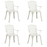 vidaXL Krzesła ogrodowe 4 szt., odlewane aluminium, białe