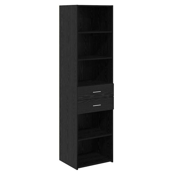 vidaXL Highboard Czarny Dąb 50 x 42,5 x 185 cm Materiał drewnopochodny