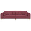 vidaXL Sofa z poduszką Czerwone wino 250 x 77 x 76 cm tkanina