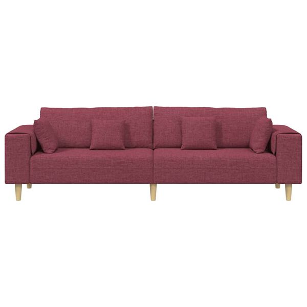 vidaXL Sofa z poduszką Czerwone wino 250 x 77 x 76 cm tkanina