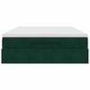vidaXL Rama ł&oacute;żka otomana z materacem, zielona, 140x190 cm, aksamit