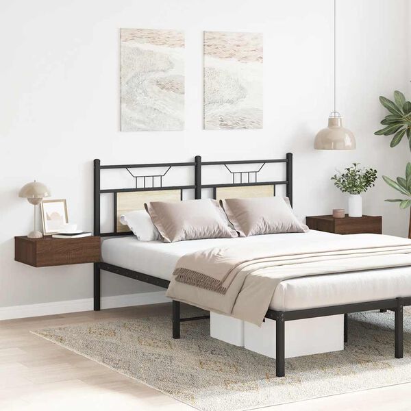 vidaXL Wiszące szafki nocne, 2 szt., brązowy dąb, 40x30x15 cm