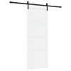 vidaXL Drzwi przesuwne 83 x 211 cm Drewno inżynieryjne biały i czarny