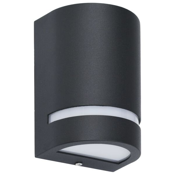 vidaXL Zewnętrzne lampy ścienne, 2 szt., 35 W, czarne, półokrągłe