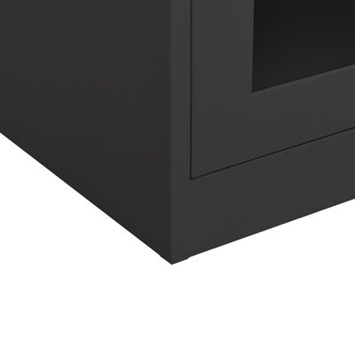vidaXL Szafka biurowa z doniczką, antracytowa, 90x40x113 cm, stalowa
