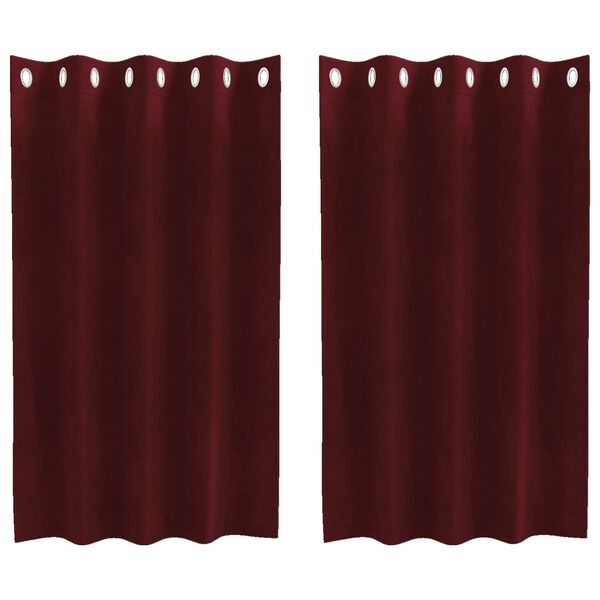 vidaXL Zasłony zaciemniające 2 pcs Czerwone wino 140 x 140 cm Aksamit