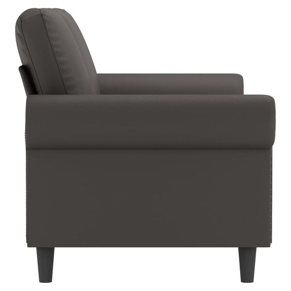 vidaXL 2-osobowa sofa, szary, 140 cm, sztuczna sk&oacute;ra