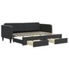 vidaXL Sofa rozsuwana z szufladami, czarna, 80x200 cm, aksamit