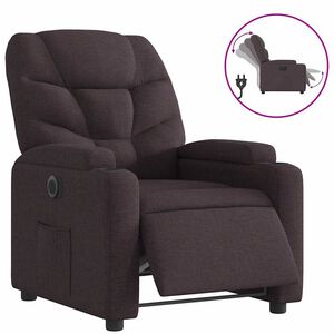 vidaXL Elektryczny fotel rozkładany, ciemnobrązowy, obity tkaniną