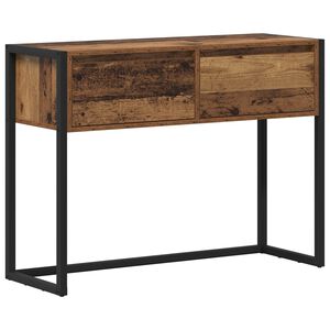 vidaXL Stolik końcowy z szufladą Stare drewno 100 x 36 x 75 cm