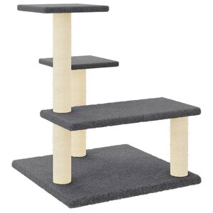 vidaXL Drapak dla kota, z sizalowymi słupkami, ciemnoszary, 61 cm