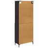 vidaXL Highboard Czarny Dąb 69,5 x 34 x 180 cm Materiał drewnopochodny