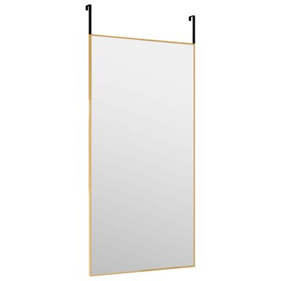 vidaXL Lustro na drzwi, złote, 40x80 cm, szkło i aluminium