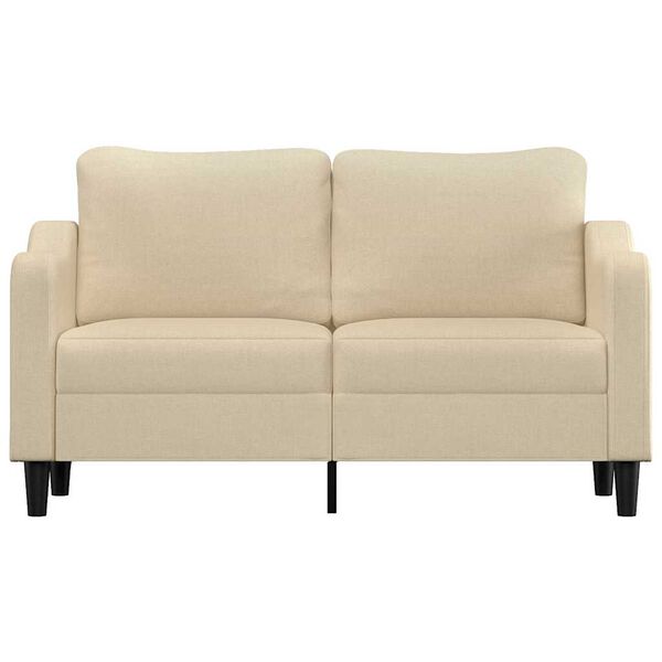 vidaXL 2-osobowa sofa, kremowa, 140 cm, tapicerowana tkaniną