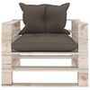 vidaXL Sofa ogrodowa z palet, poduszki w kolorze taupe, drewno sosnowe