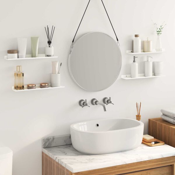 vidaXL P&oacute;łka wisząca 4 pcs Biały 40 x 9 x 2,5 cm Stal