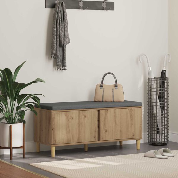 vidaXL Ławka w przedpokoju Dąb rzemieślniczy 60 x 38 x 46 cm