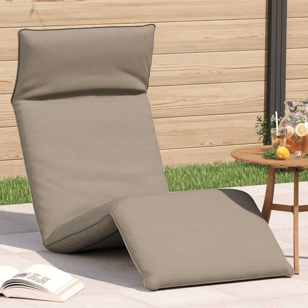 vidaXL Leżak składany Taupe 175x54x8,5 cm Oxford Fabric