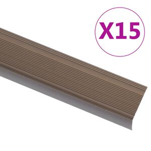 vidaXL Listwy schodowe w kształcie litery L 15 szt. Aluminium 90 cm