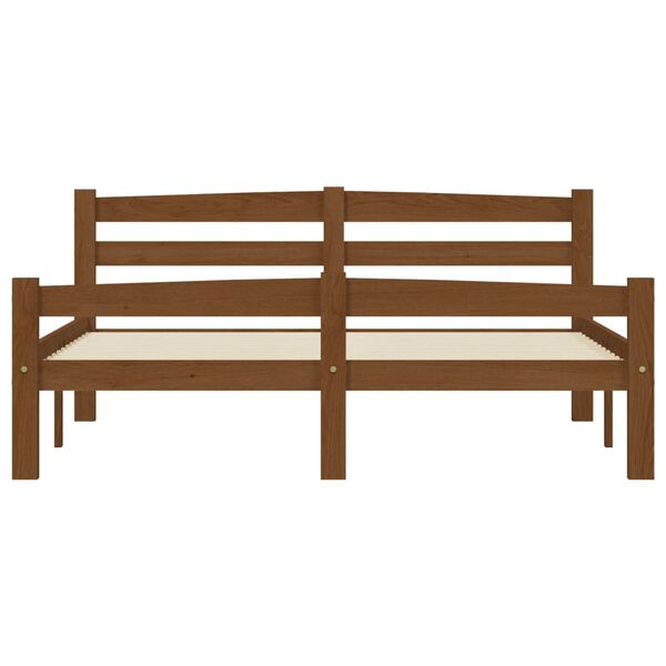 vidaXL Rama ł&oacute;żka z 2 szufladami, miodowy brąz, sosna, 140 x 200 cm