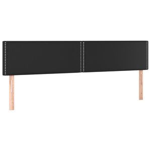 vidaXL Zagł&oacute;wki, czarne, 180x5x78/88 cm, sztuczna sk&oacute;ra
