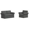 vidaXL Zestaw Sof 2 pcs Ciemnoszary 155 x 82 x 80 cm tkanina