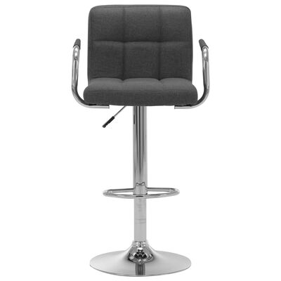vidaXL Krzesło barowe, ciemnoszare, tapicerowane tkaniną