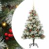 vidaXL Sztuczna choinka Zielono-biały 120 cm PVC, Metal i Plastik