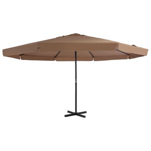 vidaXL Parasol ogrodowy na słupku aluminiowym, 500 cm, taupe