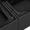 vidaXL Zestaw Sof na Ogr&oacute;d z poduszką 7 pcs Czarny Rattan poli