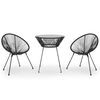 vidaXL 3-częściowy zestaw mebli ogrodowych, rattan PVC, czarny